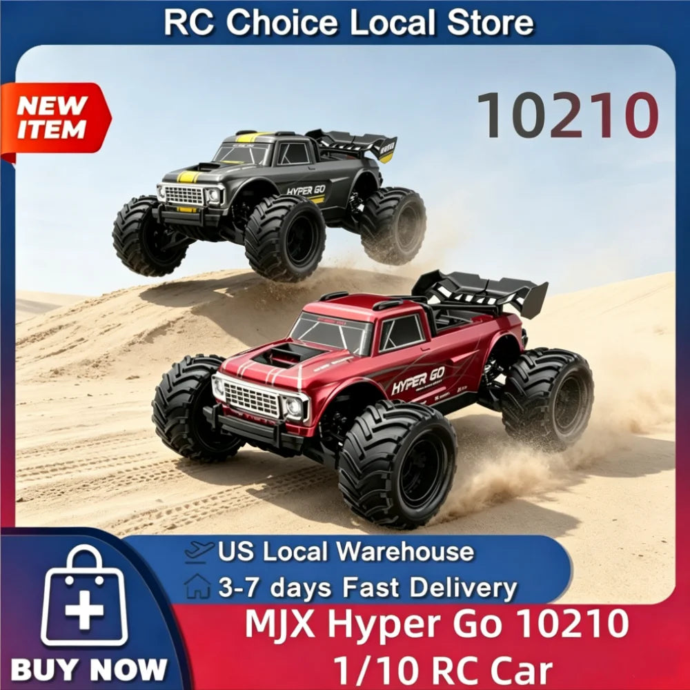 MJX Hyper Go 10210 1/10 RC Car 3S 66KM Brushless High Speed Off-road Drift Vehicle 2.4G Remote Control Toys Car as Gift