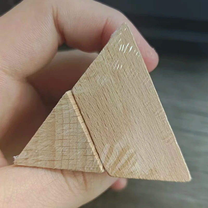Wooden Brain Teaser Mini Pyramid Logic Triangle Binary Ternary Puzzle Fun Challenge IQ Test Mind Educational Toys