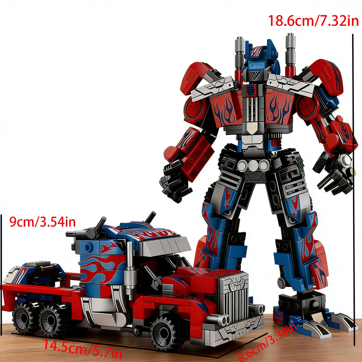 624 pieces of red robot building blocks, suitable for desktop decorations, Christmas, Halloween, and birthday gifts.
