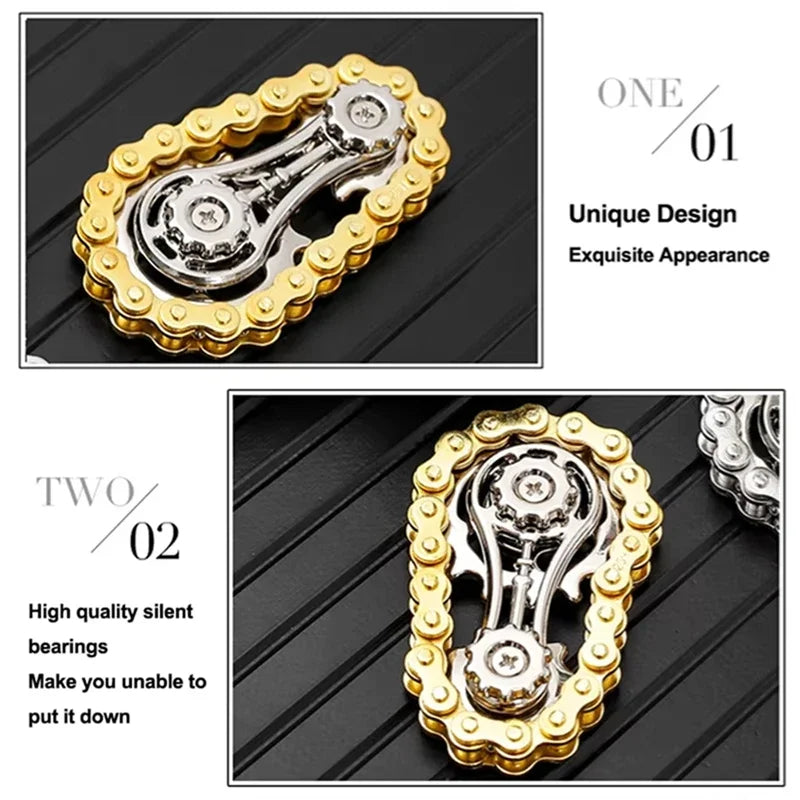 Chain Tooth Mechanical Flywheel Fidget Spinner Antistress Anxiety Metal Bike Chains Spinner EDC Toys for Children Adult Hand Toy