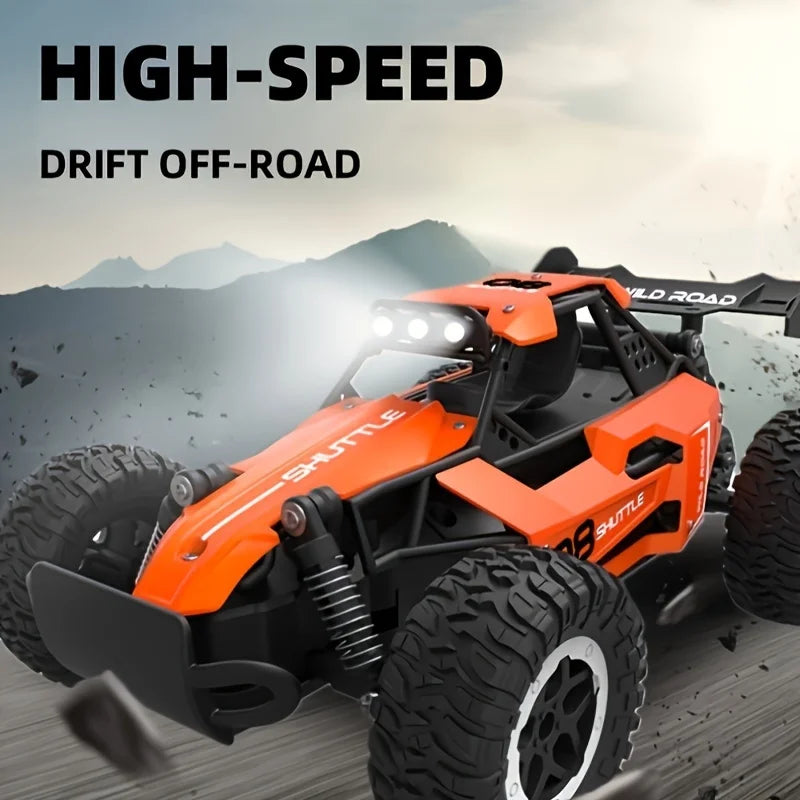 Alloy Remote Control Car, All-Terrain Electric Toy Car, 1:16 Scale Model Car, 2.4GHz R/C Off-Road Vehicle, Top Speed 20 Km/h, with Headlights and Shock Absorbers, Suitable as a Birthday Gift for Boys over 3 Years Old
