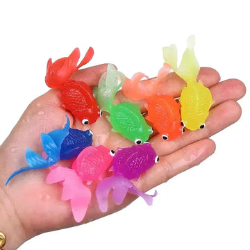 10Pcs Cute Rubber Goldfish Bath Toys - Floating Baby Bath Time Pool Play for Toddlers, Kawaii Bathing Shower Gifts