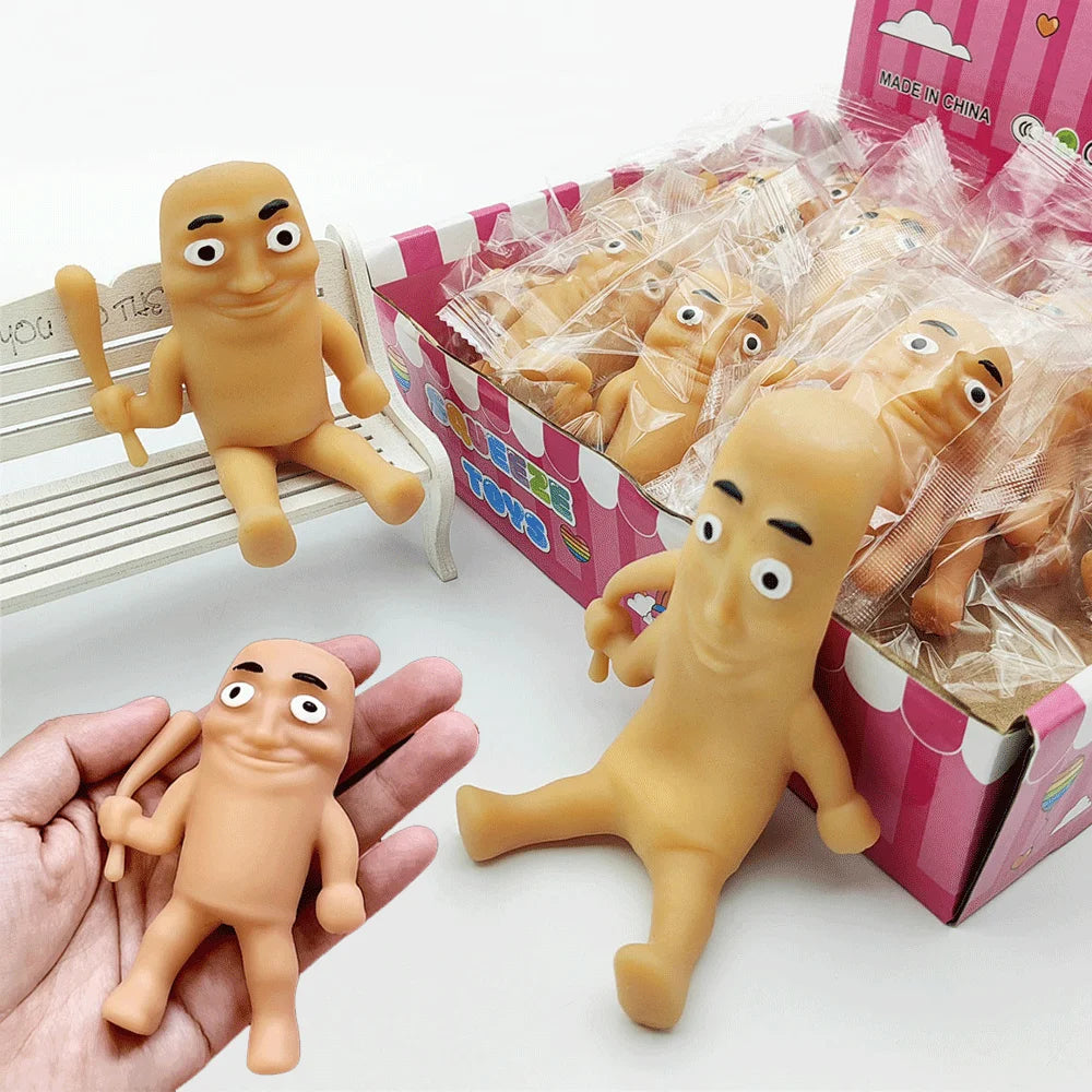 Novelty Tungtungtung Sahar Squeeze Toys Collectible Viral Brainrot Fidget Toy Wooden Stick Man Model Anti Stress Reliever Toys