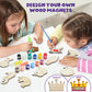 DIY Wooden Magnets Wood Crafts Kit for Kids Glow in The Dark, Arts Supplies Painting Kit, Fun Party Favors for Christmas Gifts
