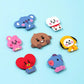BT21cartoon cute silicone handheld phone stand kawaii retractable airbag earphone winder fan support anime merchandise wholesale