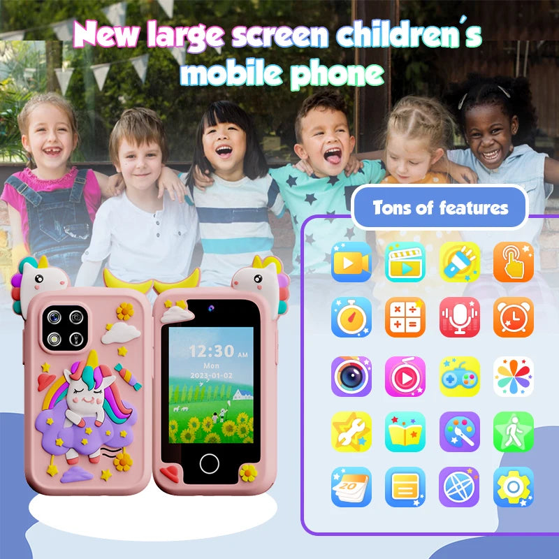 Kids Smart Phone Camera Toy Phone 40+ Games Touch Screen Learning Toy For 3-12 Year Old Boys Girls MP3 Player Birthday Gifts