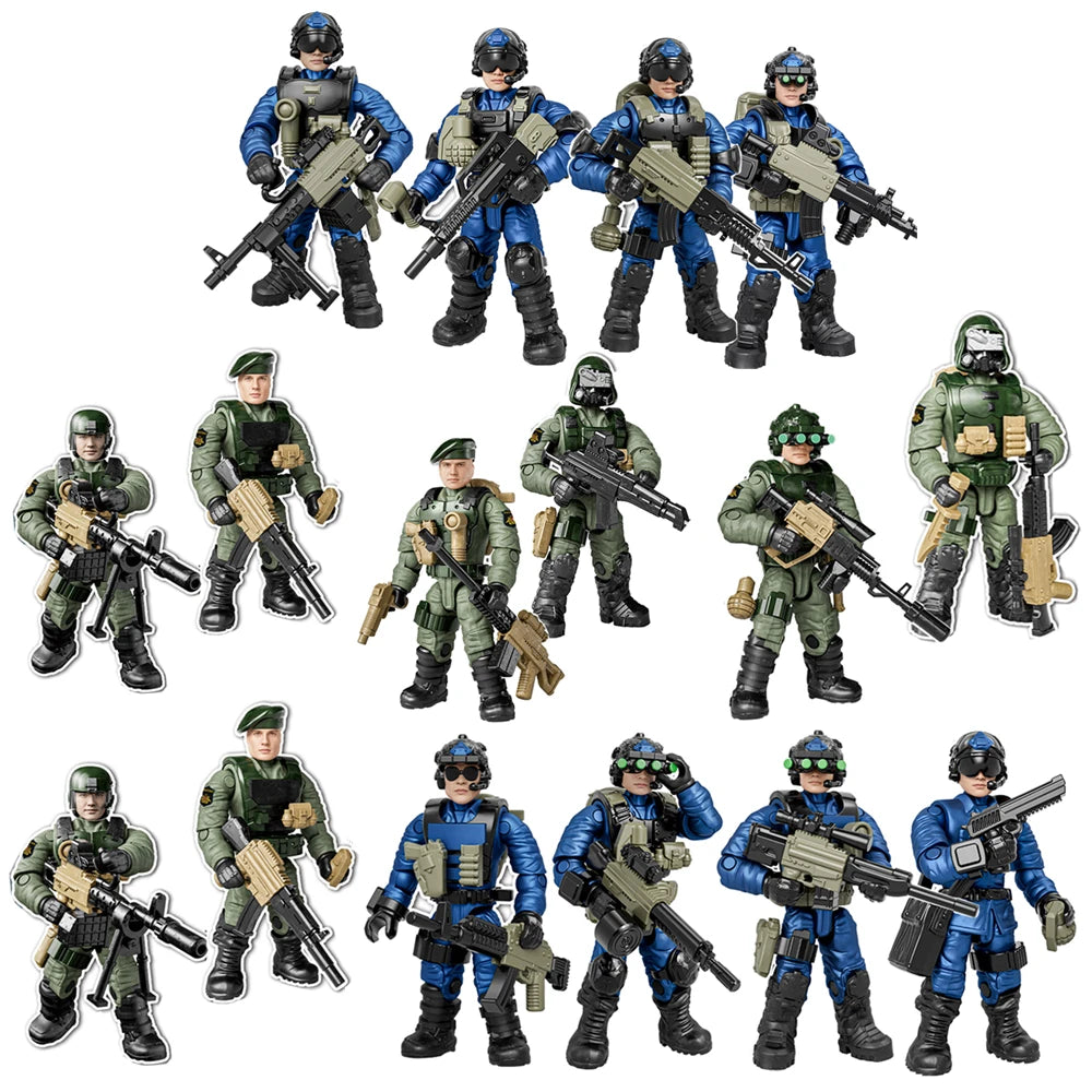 Military Army Soldiers World War SWAT Polices Soldiers Special Forces Model Assembly Building Blocks Bricks Toys Gift ﻿