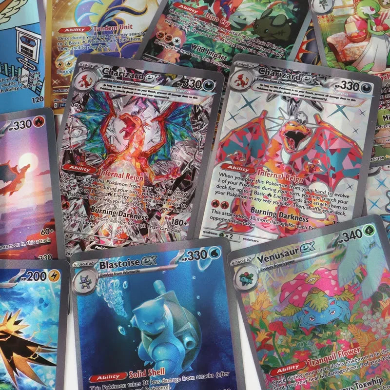 60/100Pcs English Pokemon Cards Shining MEGA GX Vmax TAG EX Vstar V Collection Cards Toys Children Gift