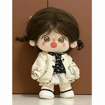 Handmade Knit Sweater Set for 20cm Doll Clothes, Cute Cotton Yarn Outfit Fashion Replacement Clothes Cute Cotton Sweater Outfit