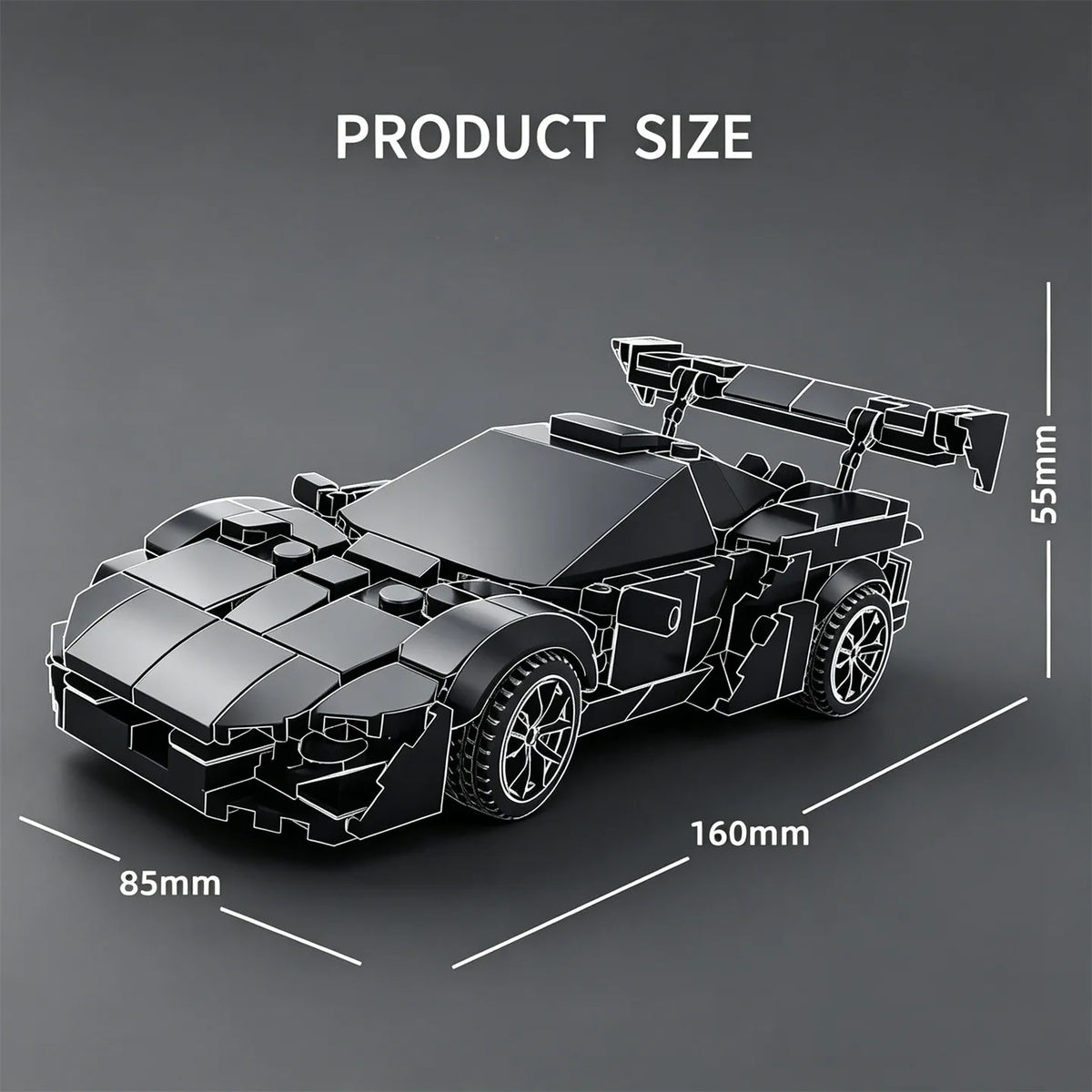 GTR MOC City Series Supercar EVO Building Blocks P1 Race Car Model  Toy Small-Scale Car Model Luxury Car Blue Storm
