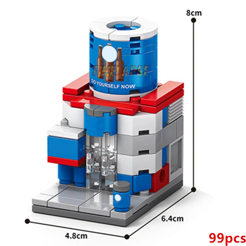 Food Shop Street Series - Mini City Shop House Model Kit, Fun DIY Educational Building Toy Gift for Kids Ages 6-12