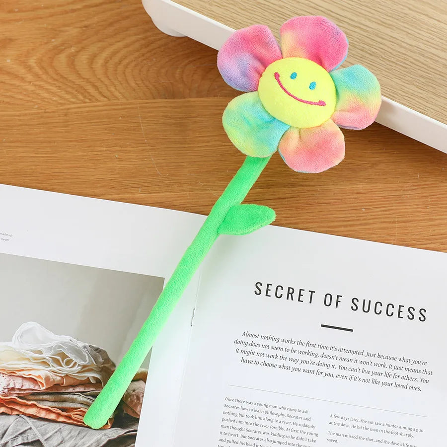 Cartoon Simulation Flower Plush Toy Sun Flower Rose Plant Home Decor PP Cotton Soft Toys Curtain Hook