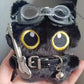 12cm Keychain Rock Music Black Cat Plush Toy Guitar Cute Punk Style Doll Schoolbag Pendant For Friends Birthday Gift