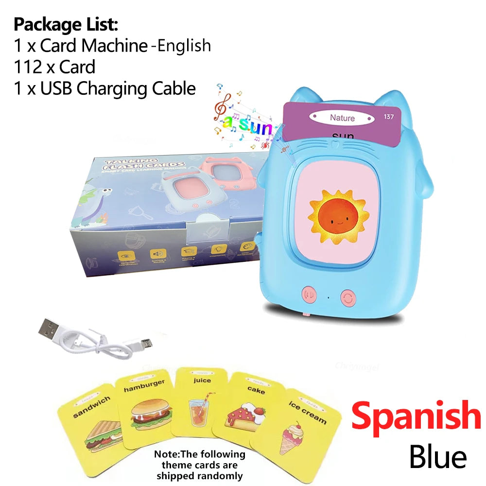 Talking Flashcards Learning Machine for Toddlers English / Spanish / Italian / Arabic Audio Early Educational Toy Gift