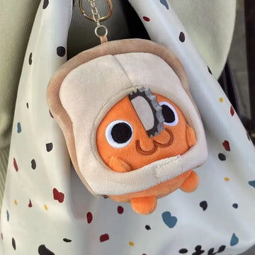 10cm Chainsaw Man Bread Pochita Soft Plush Filling Doll Keychain Handbag Hanging Ornaments Waist Decoration Friend Birthday Gift