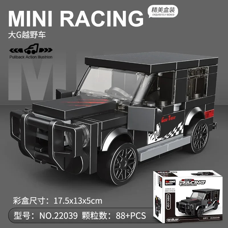 Racing Car Bus Engineering Vehicle Ambulance Pull Back Model Building Blocks Brick Toys Children Boys Birthday Gift Brick
