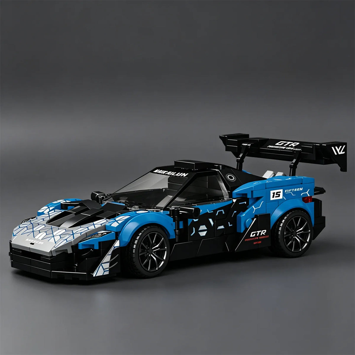 GTR MOC City Series Supercar EVO Building Blocks P1 Race Car Model  Toy Small-Scale Car Model Luxury Car Blue Storm