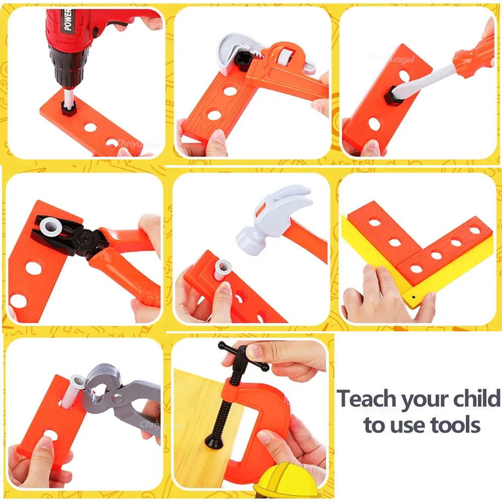 38/42 PCS Pretend Tools Kit Kids Play Repair Tool Set Plastic Construction Toys with Screwdrivers for Toddler Boys Girls Child