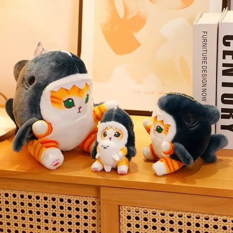 Cartoon Shark Turn Into Cat Plush Toys Pendant Bag Accessories Keychain Pendant Bag Car Pendant Children's Gift