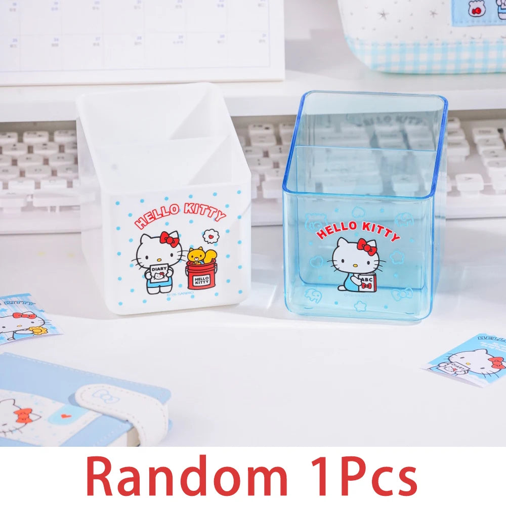 Genuine Sanrio Kawaii Pen Holder Hello Kitty Desktop Pencil Organizer School Office Stationery Supplies Birthday Gifts