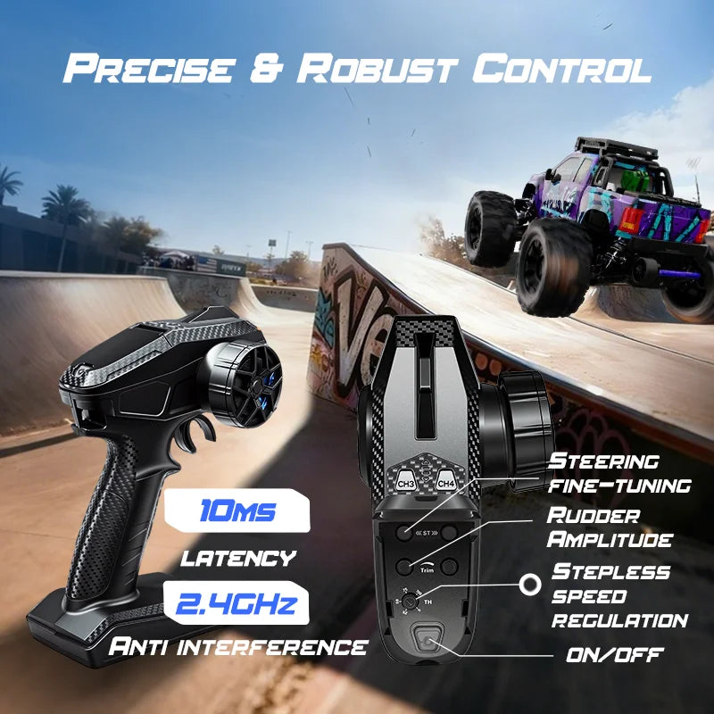 JIUSI PT14R MT14R 1/14 4WD RC Car 80km/h Brushless 2.4G Remote Control Racing Car High Speed Off-road RC Truck 3S 35C 2200mAh