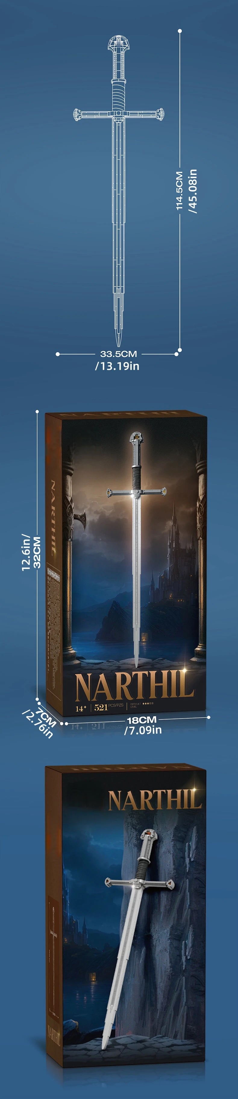 Creative Famous Samurai Sword Weapon Model Building Blocks Lord of Rings Bricks Assembly Toys Kid Christmas Gifts for Boys