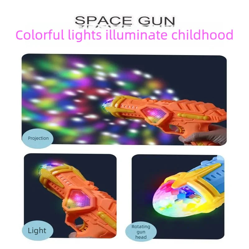 Children Toy Gun Projection Pistol Electric Plastic Safe Colorful Gun with Rechargeable Battery Music Lights for Girls Boys Gift