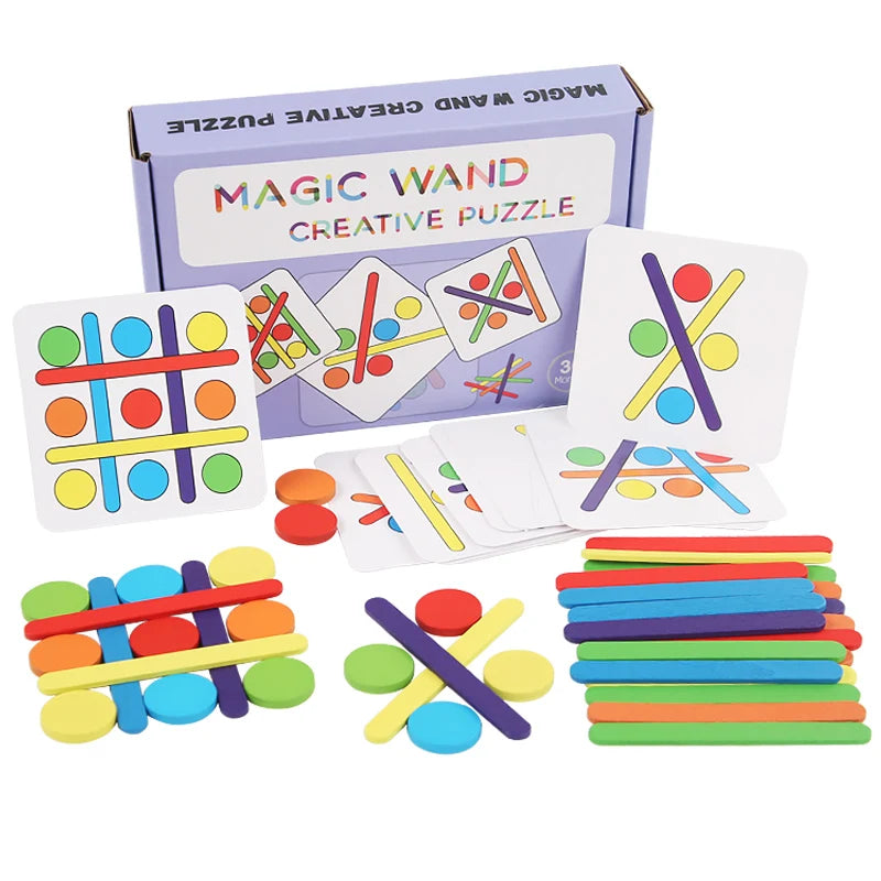 3D Puzzle Two-person Interactive Desktop Game Tangram Math Toys Building Blocks Board Color Shape For Kids Gifts