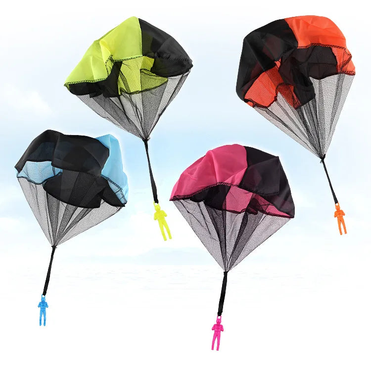 1pcs Hand Throwing Parachute Outdoor Funny Toys Game Play Toys for gift Parachute Sport with Mini Soldier Toys
