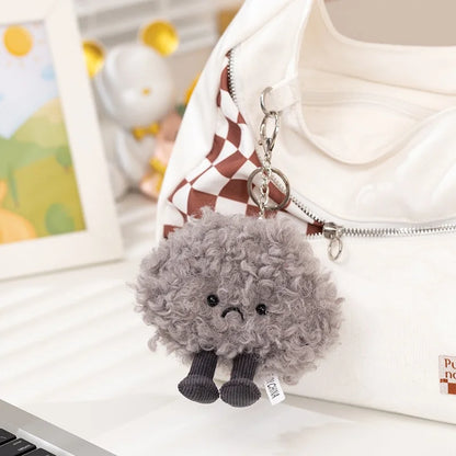 12cm Kawaii Dark Cloud Plush Keychain Cute Plush Toy Keyring Lovely Bag Pendant Backpack Hanging Decoration For  Gifts