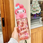 500ML Sanrio Hello Kitty Kuromi Clear Mug Anime Melody Student Outdoor Camping Kawaii Water Reservoir Water Mugs Friend Gifts
