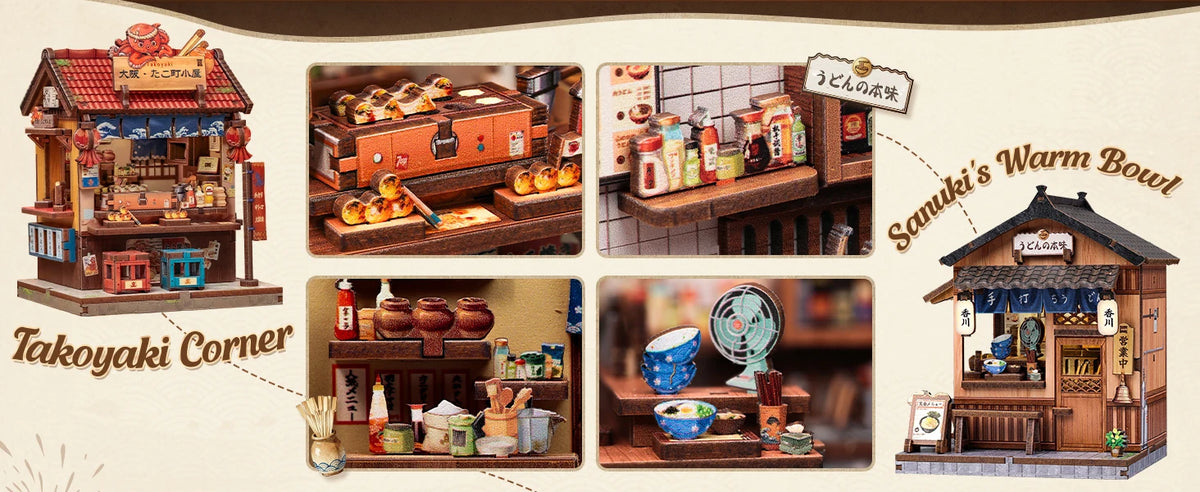 Original CUTEBEE DIY Book Nook Kit Japanese styles 3D Wooden Puzzle Mini Miniature House Bookshelf Decor Craft for Adults DIY