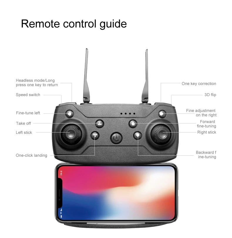Brushless Motor Foldable Drone Optical Flow Drone 360° Rolling Trajectory Flight Headless Mode Speed Adjustment APP Control Drone