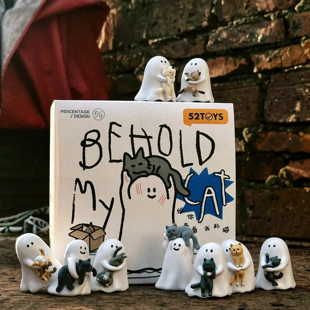 52toys Ghost Behold My Cat Series Blind Box Each Style With A Luminous Effect Car Decorative Ornament Model Mystery Box Fun Gift
