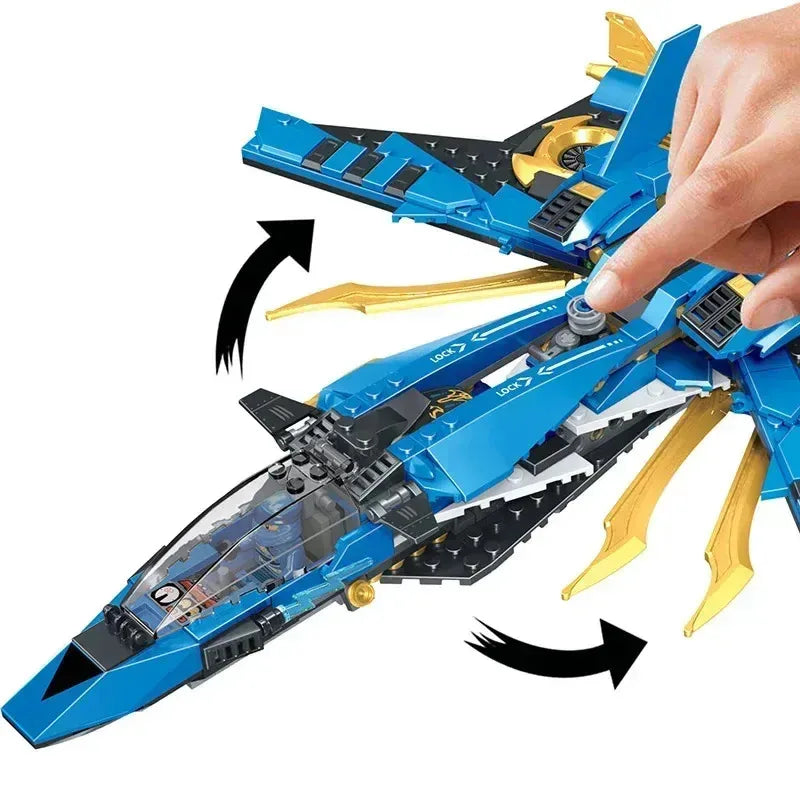 Compatible Sets Series Building Blocks Jay Storm Fighter Element Spaceship Flying Machine Children's Assembling Gifts 70668