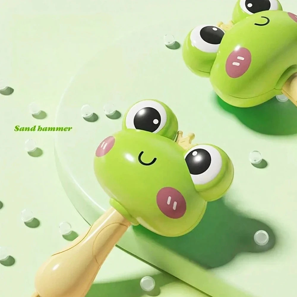 Cartoon Rattle, Newborn Sensory Grasp Toy, Chew-Safe Early Ed Handbell for Xmas & Bday Gifts