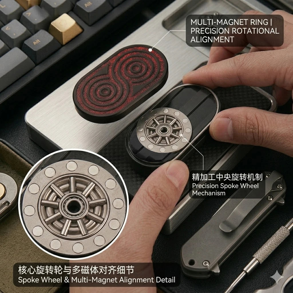 Magnetic Blood Pagoda Slider Metal EDC Fidget Toy for Stress Relief Fin Fidget Spinnerger Toy Stress Relief Toy Adults Kids Gift
