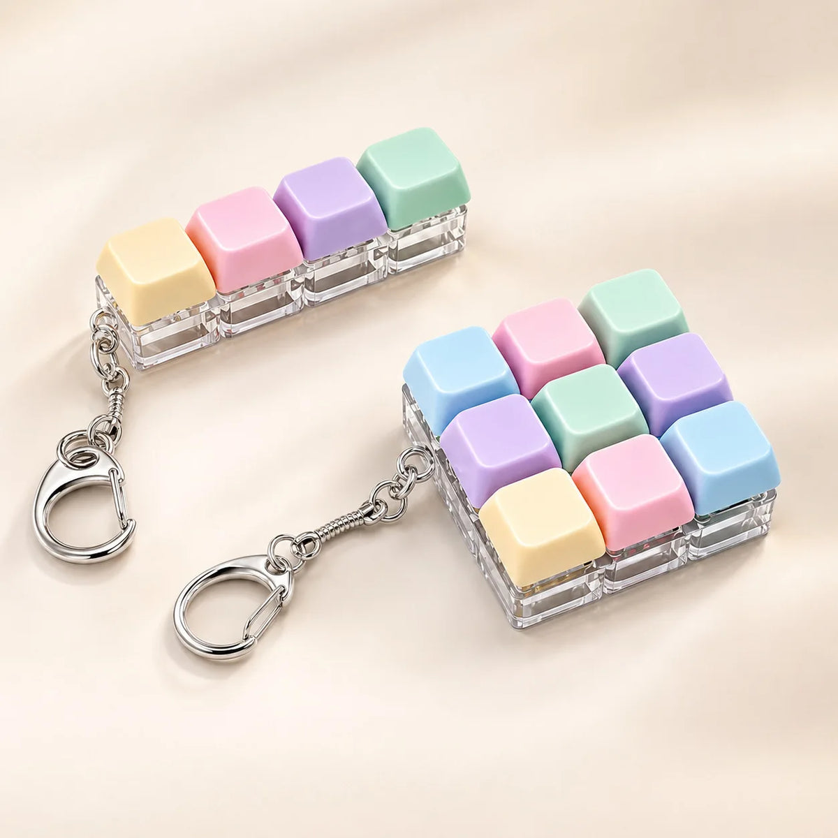 Fidget Toy Nine-key Keyboard Keychain Button Fidget Gifts for Adults to Relieve Stress Can Be Assembled Freely No Light