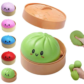 Giant Size Steamed Bun Squeeze Toy Glitter Simulated Food Dumpling Squishy for Office Desk Decor Fun Birthday Party Favors