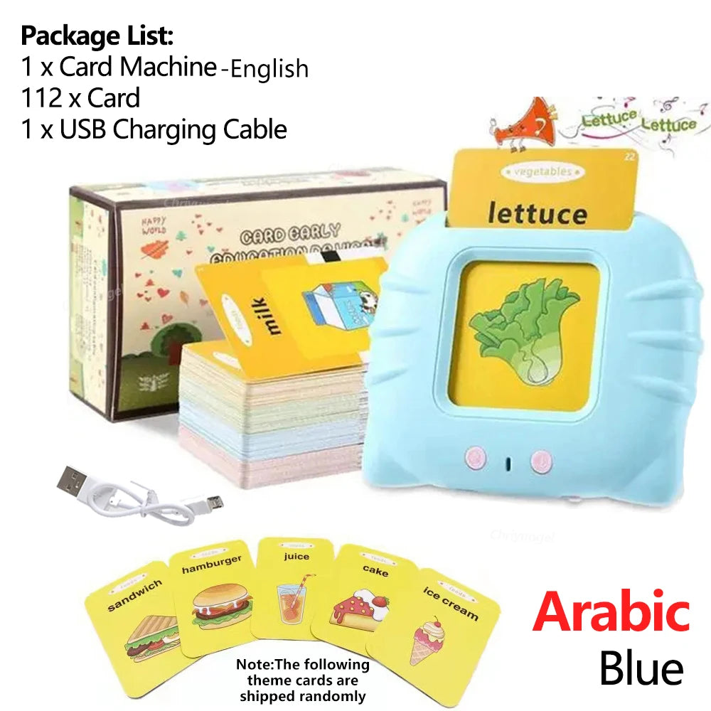 Talking Flashcards Learning Machine for Toddlers English / Spanish / Italian / Arabic Audio Early Educational Toy Gift