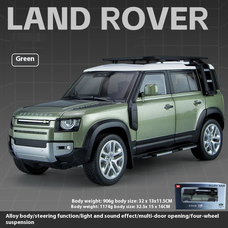 Large 1/18 Scale Defender 110 Off-road Vehicle Model Metal Die-Cast Body for Adult Collectors Halloween Gift for Boys