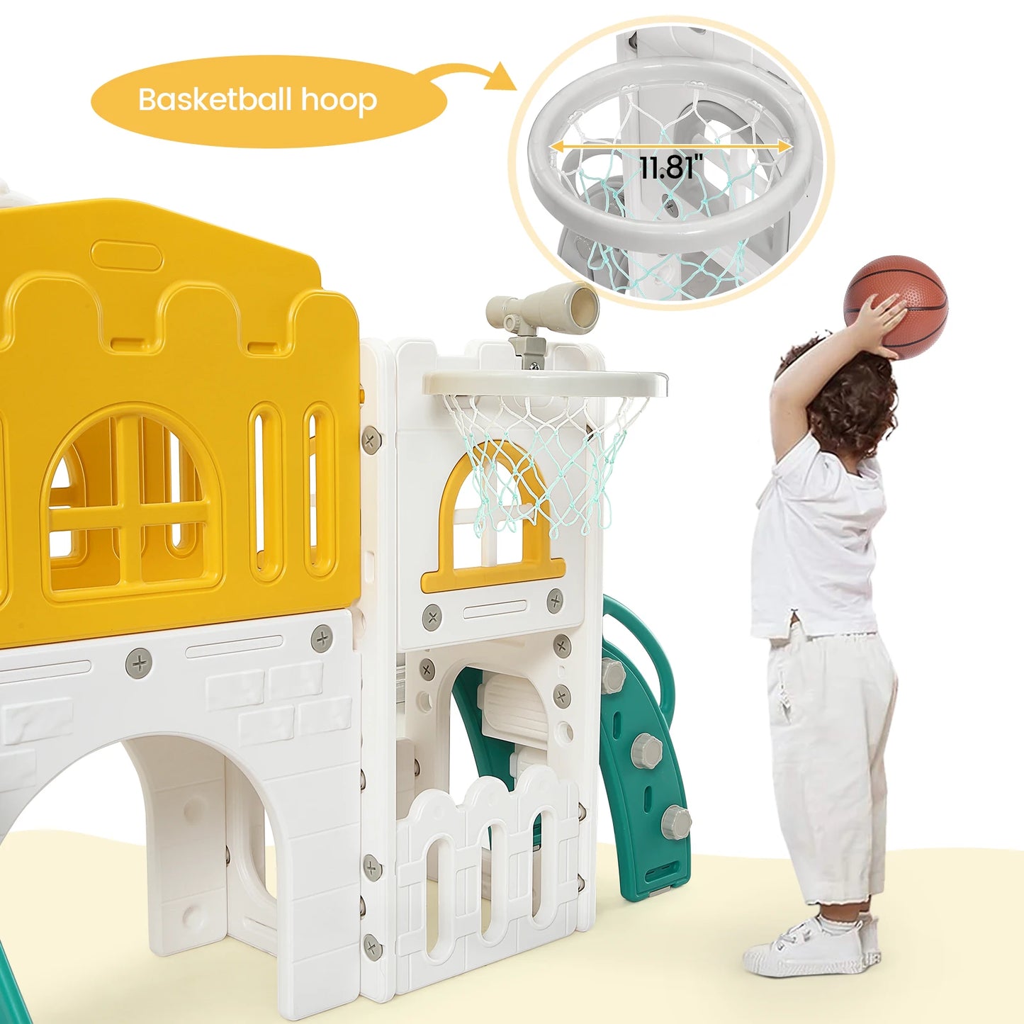 8 In 1 Toddler Slide Indoor Playground, Indoor Slide Toddler Playset For Toddlers 1-3, Kids Outdoor Playground With Slide
