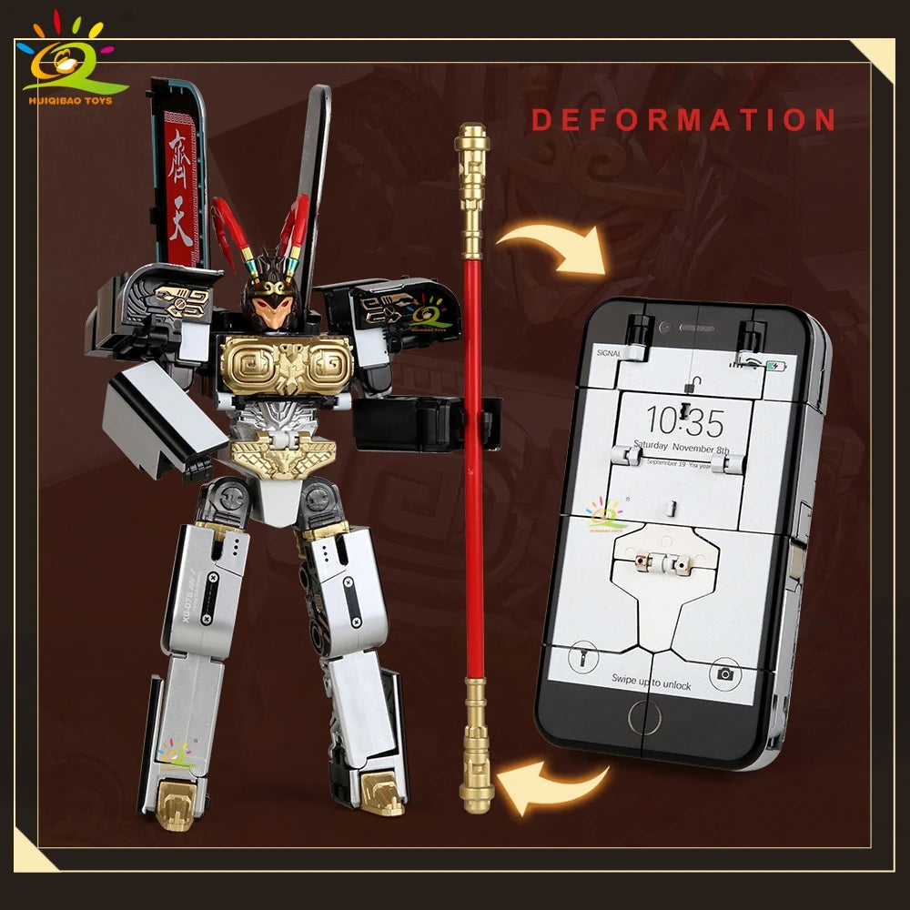 2-in-1 Transformable Monkey King Mecha Model, Transformable Robot Toy, Desktop Ornament, Educational Toy, Children's Gift