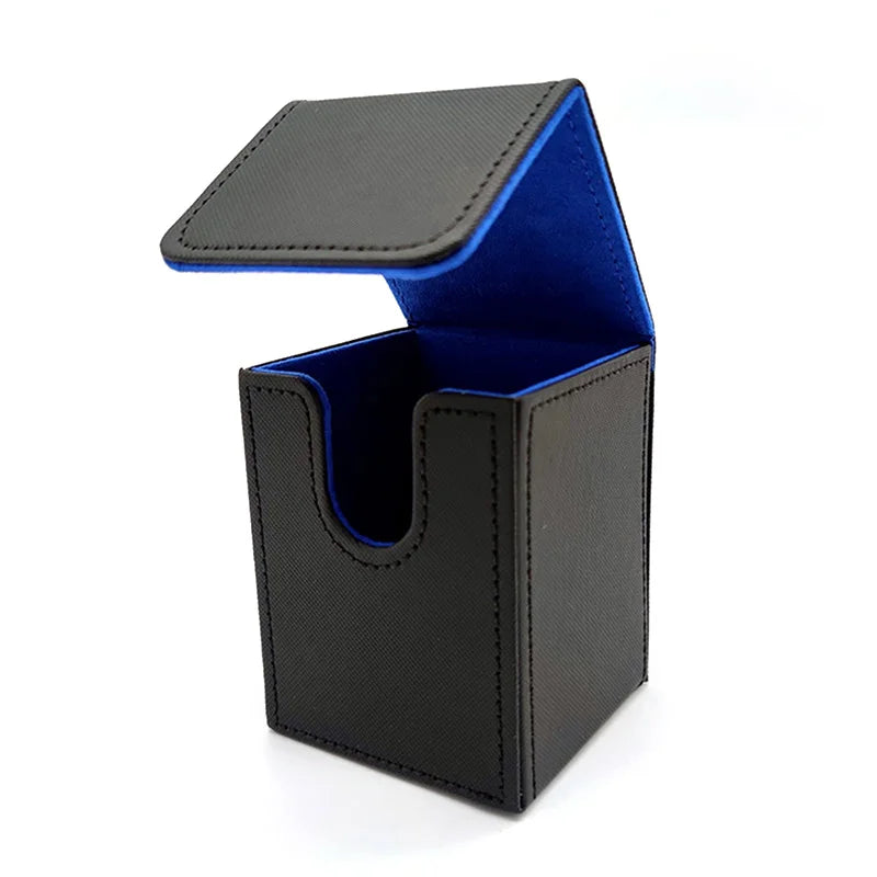 Upgraded PU Leather Trading Card Deck Box - Side-Loading Storage Case for Card Protection, Portable & Versatile