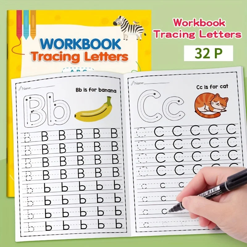 Kids Letter Tracing Workbook with A-Z Practice - Alphabet Tracing Book with Cute Cat, Writing Workbook for Toddlers & Preschoole