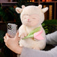 Kawaii Sweet White Sheep Lam Hold Tulip Flower Plush Doll Soft Stuffed Lamb With Tulip Plushie Toy Cute Gift For Kid Birthday