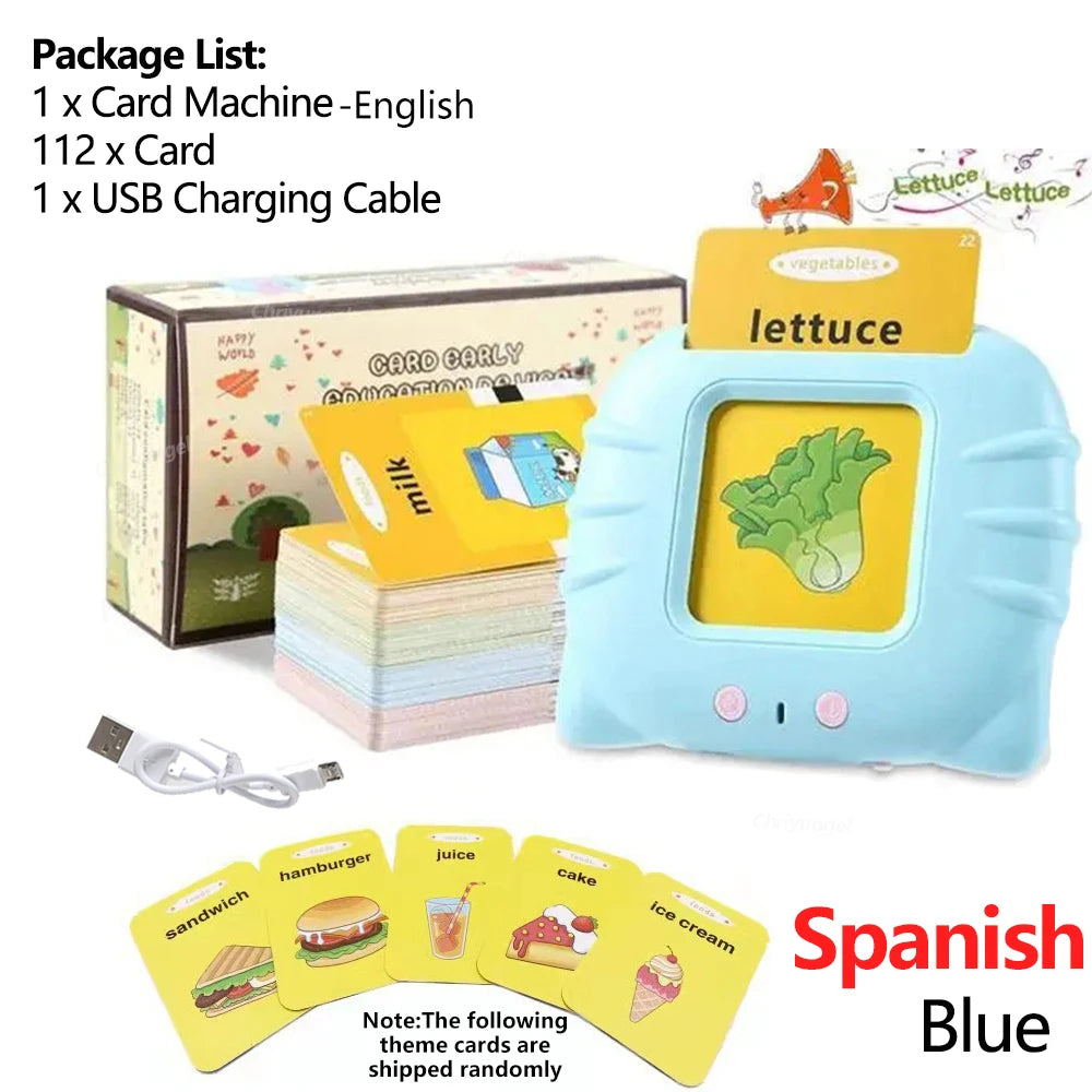 Talking Flashcards Learning Machine for Toddlers English / Spanish / Italian / Arabic Audio Early Educational Toy Gift