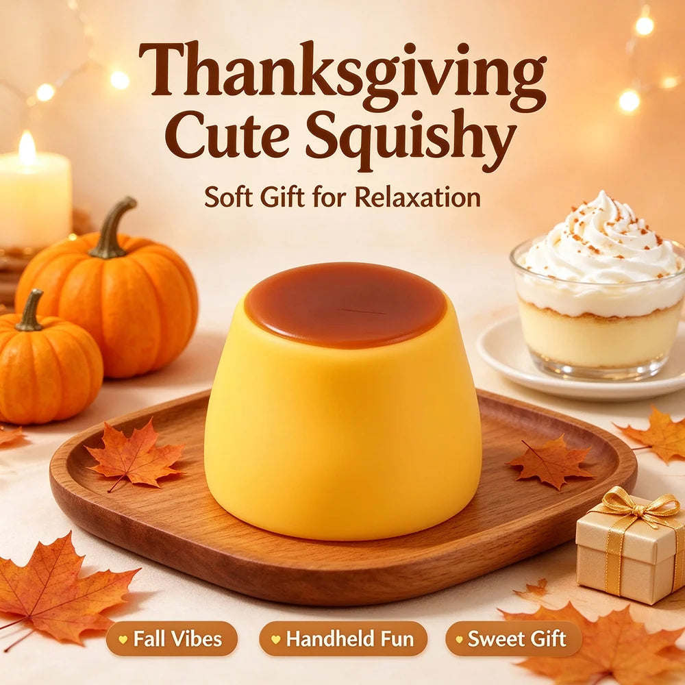 DIY Caramel Pudding Building Blocks Squishy Toy Wet Soft Handfeel Squeaky Sensory Stress Relief Fidget Toy Crunchy Decompression Vent Plaything Perfect Gift for Halloween Christmas Thanksgiving Valentine Birthday Party Favors