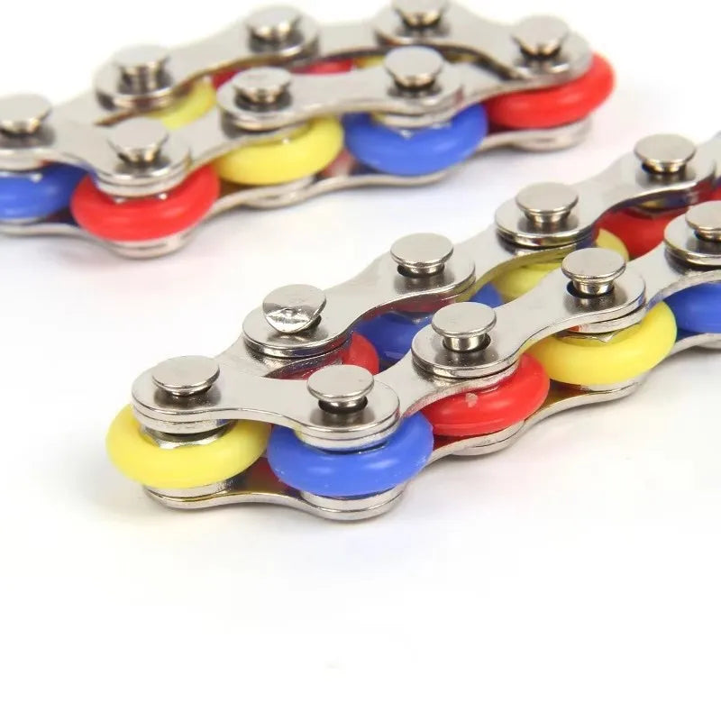 Rolling Sensory Fidget Toy Chain Bicycle Shape Fingertip Decompressor Stress Relief Finger Toys Portable Relaxing Toys for Home