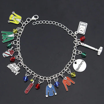 Heathers Broadway Musicals Themed Bracelet for Women Men Multicharm Metal Charm Bracelet Music Enthusiasts Gifts